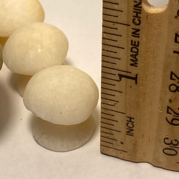 8 vintage mushroom figurine SET stone boho art painted ceramic LOT 70s MCM lot - Picture 12 of 16